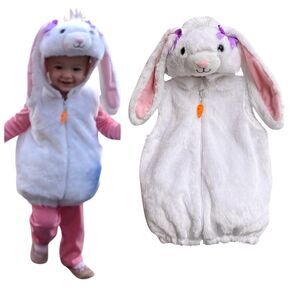 Spooky Night Bunny Vest Baby 24M Faux Fur Plush Easter Bunting Sack Ears & Tail